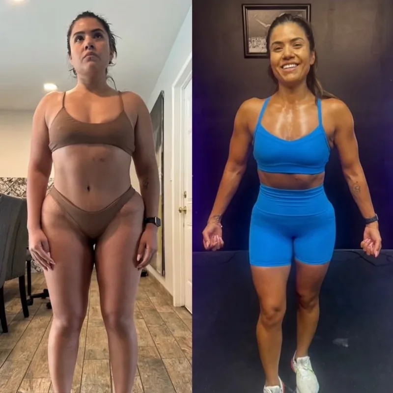 Cristina before and after training at MVMT Fitness Club Scottsdale